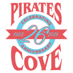 Pirates Cove Tropical Bar and Grill 26th Anniversary Logo
